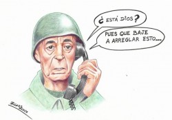 Caricatura de Miguel Gila hecha por El Lápiz Loco