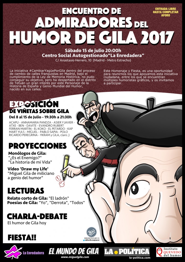 Encuentro de admiradores del Humor de Gila 2017. Madrid. Sábado 15 de julio, 20:00h.